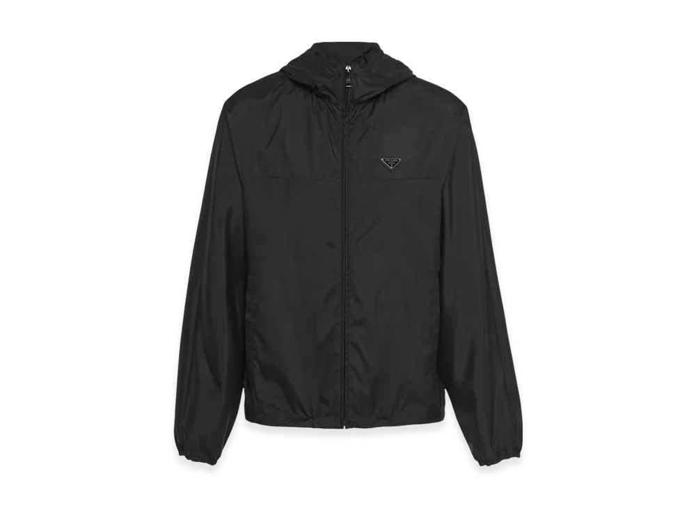 PRADA Technical Silk Hoodie Jacket "Black"