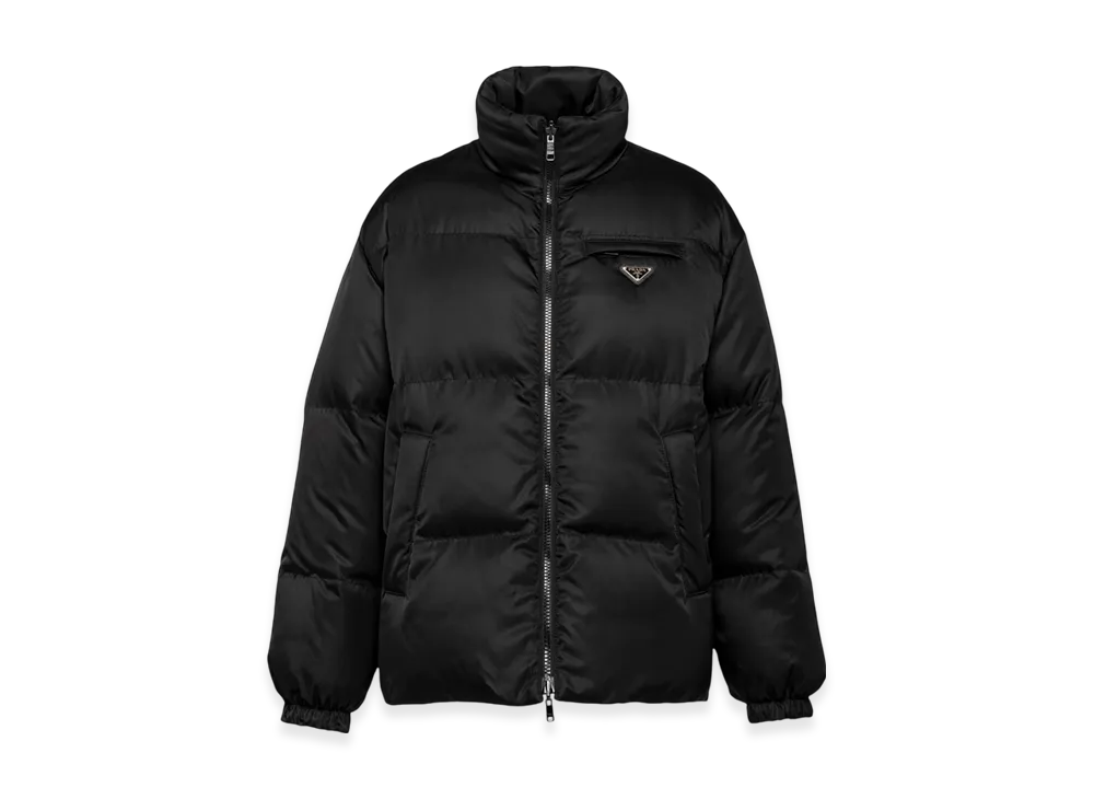 PRADA Mid Length Re-Nylon Reversible Down Jacket "Black"