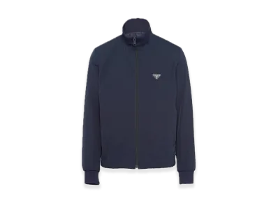PRADA Stretch Technical Fabric Zip Sweatshirt "Navy"