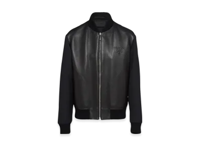 PRADA Wool Leather Blouson "Anthracite Gray"