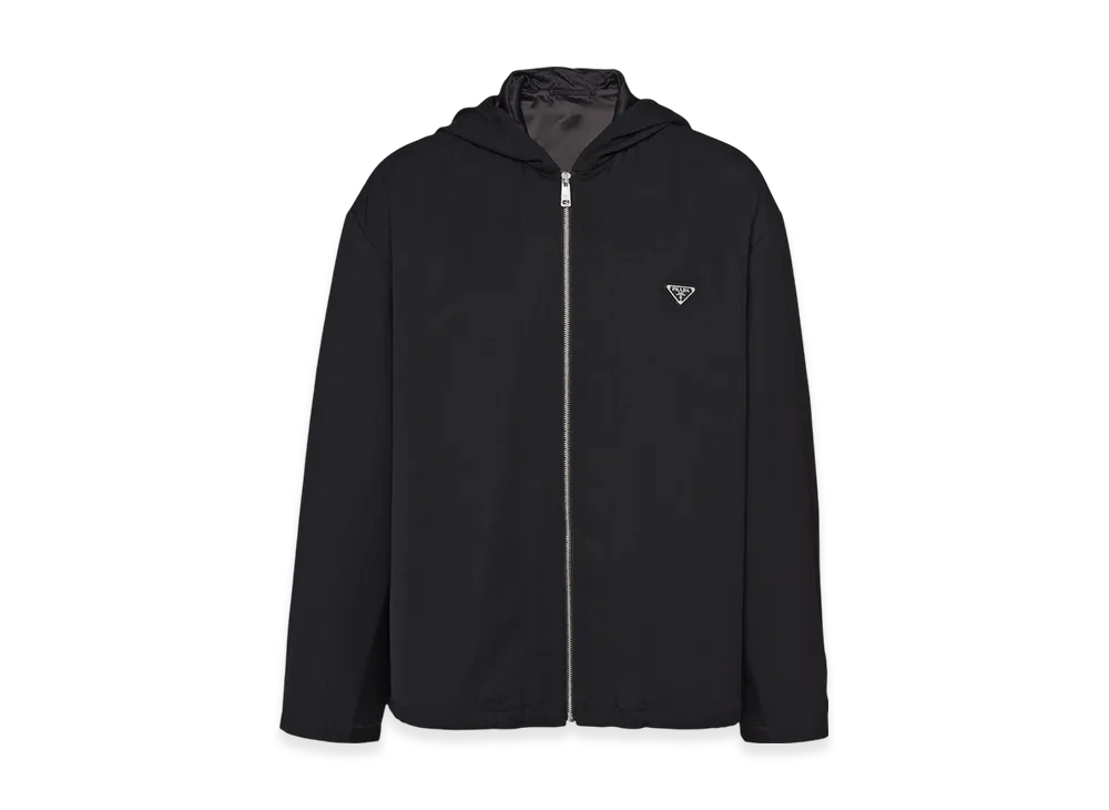 PRADA Hooded Wool Blouson Jacket "Black"