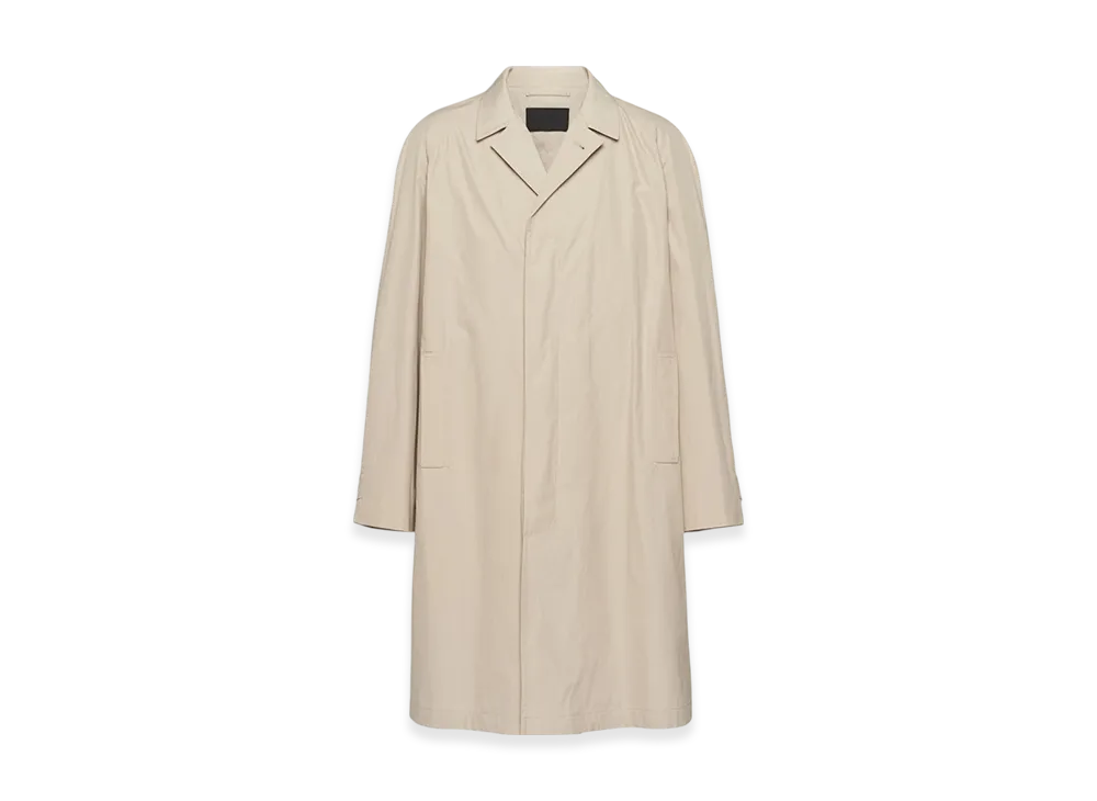 PRADA Cotton Blend Overcoat "Limestone"