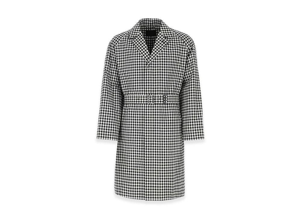 PRADA Embroidered Cotton Overcoat "Checked"