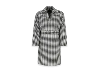 PRADA Embroidered Cotton Overcoat "Checked"