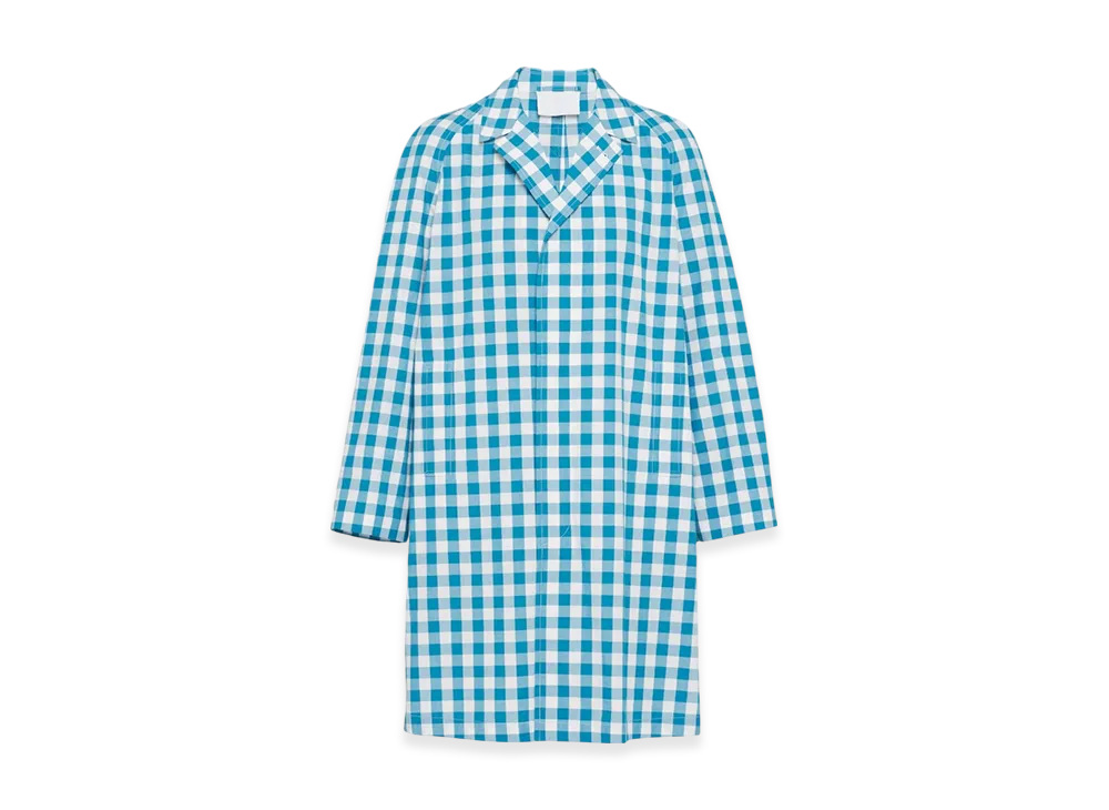 PRADA Cotton Coat "White/Turquoise"