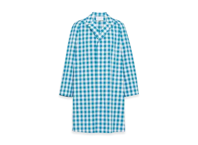 PRADA Cotton Coat "White/Turquoise"