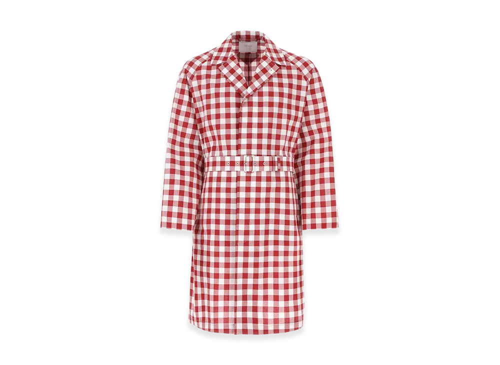 PRADA Embroidered Cotton Overcoat "White"