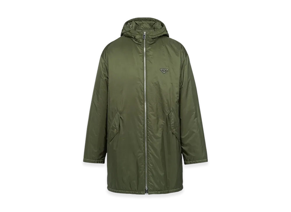 PRADA Long Re-Nylon Raincoat "Military Green"