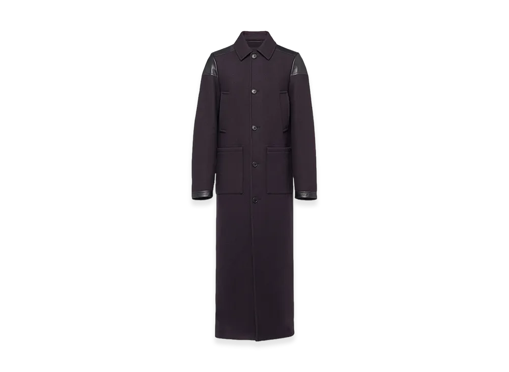 PRADA Wool Blend Maxi-Coat "Navy"