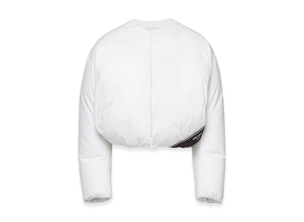 PRADA Cropped Cotton Down Jacket "White"