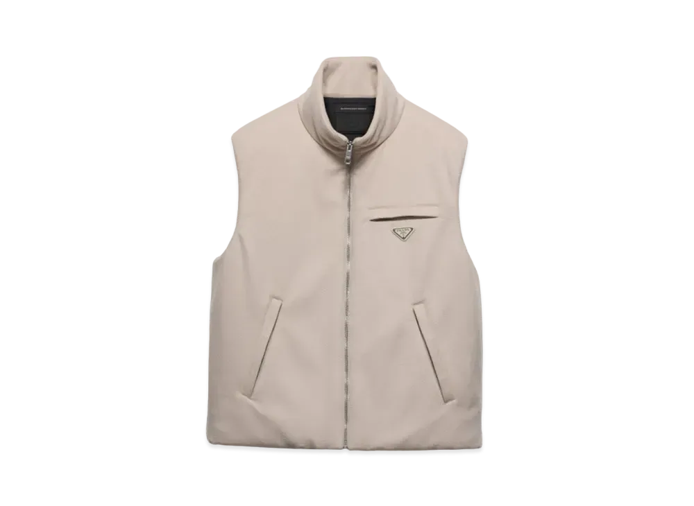 PRADA Men's Cashmere Down Vest Light "Beige"