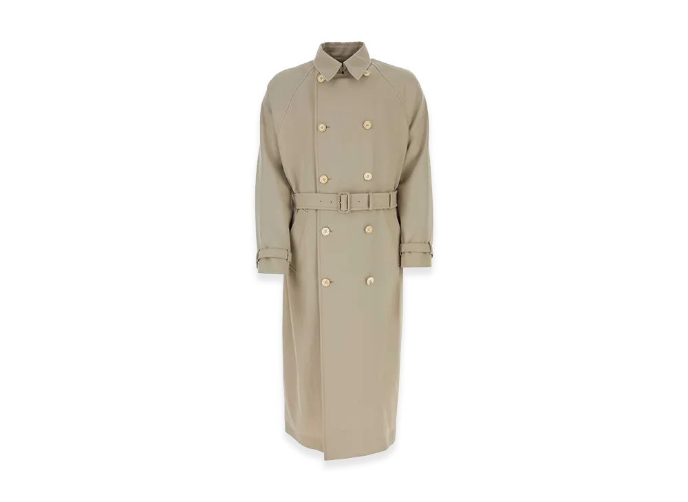 PRADA Cappuccino Gabardine Trench Coat "Beige"