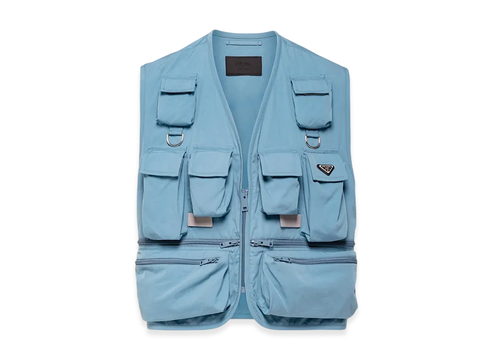 PRADA Cotton Blend Vest "Aviation Blue"