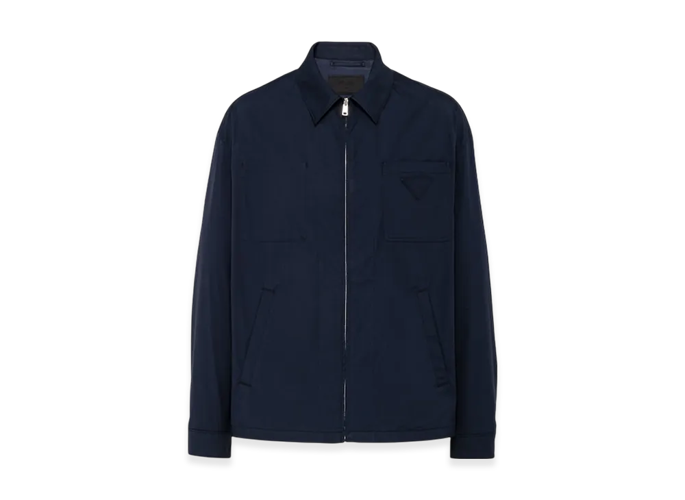 PRADA Stretch Cotton Blouson Jacket "Blue"