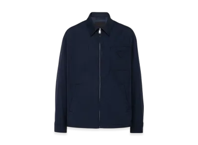 PRADA Stretch Cotton Blouson Jacket "Blue"