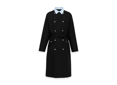 PRADA Cotton Raincoat "Black/Sky Blue"