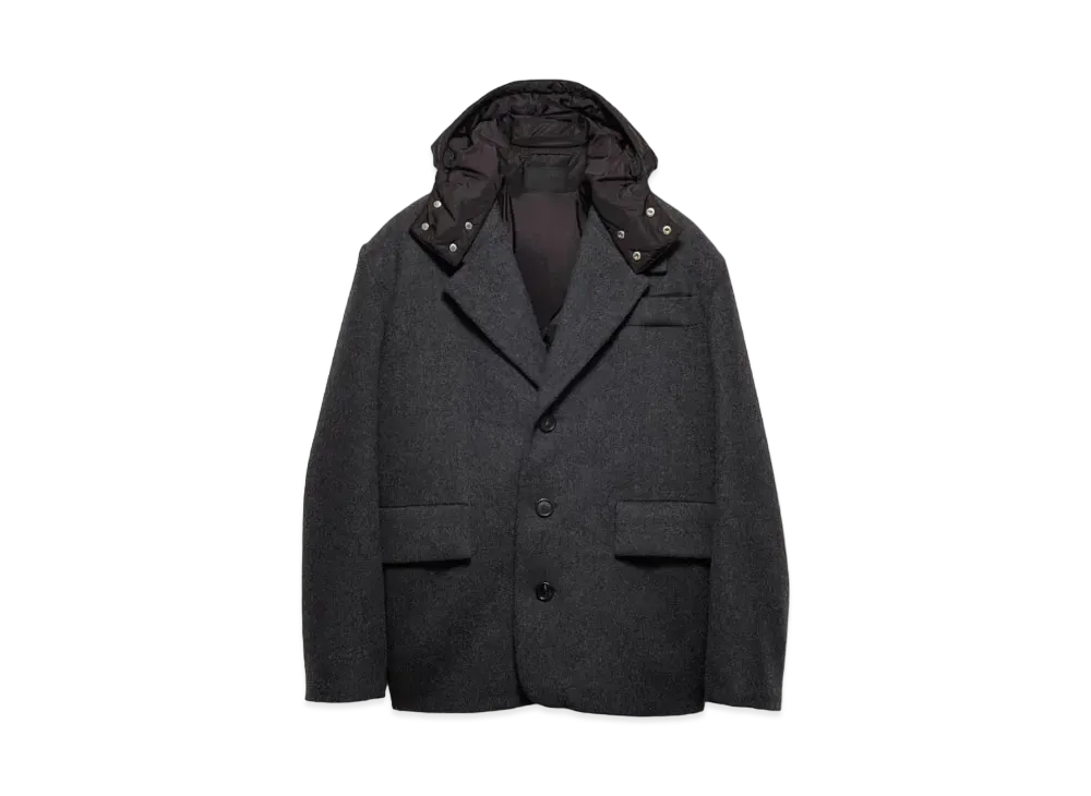 PRADA Men's Wool Down Jacket "Dark Gray"