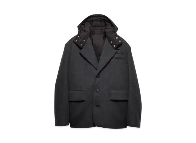 PRADA Men's Wool Down Jacket "Dark Gray"