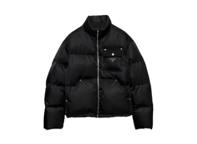 PRADA Men's Cropped Re-Nylon Down Jacket "Black"