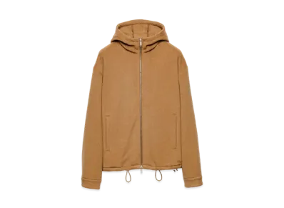 PRADA Men's Camel Hair Hoodie Jacket "Beige"