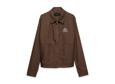 PRADA Cotton Blend Blouson Jacket "Ebony"
