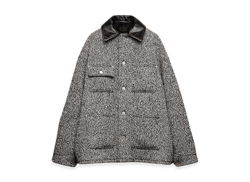 PRADA Wool Blend Jacket "White/Black"