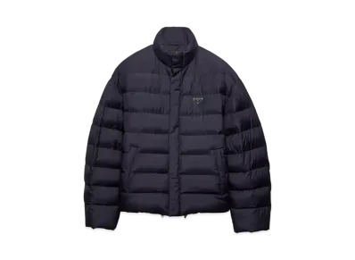 PRADA Men's Cropped Technical Fabric Down Jacket "Navy"