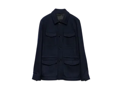 PRADA Men's Wool And Cashmere Safari Jacket "Navy"