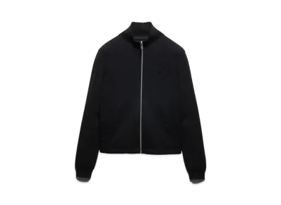 PRADA Men's Wool And Cashmere Zipper Cardigan "Black"