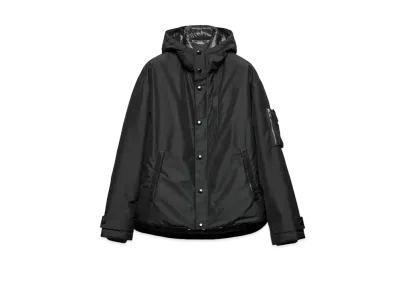 PRADA Men's Technical Fabric Down Jacket with Hood "Black"