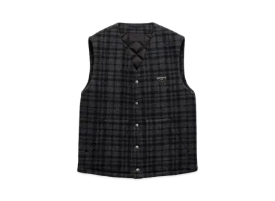 PRADA Men's Plaid Wool Vest Dark "Gray"