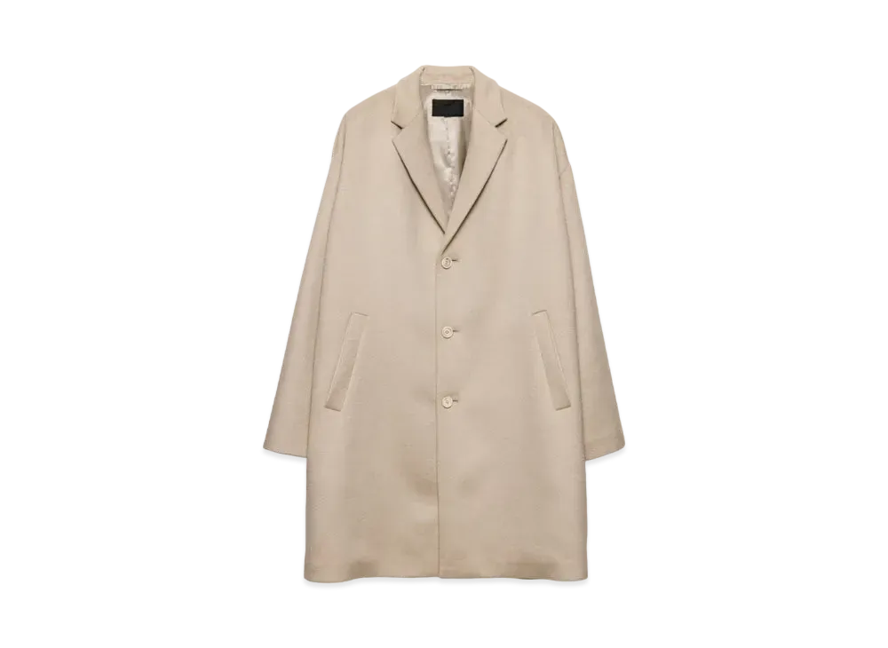 PRADA Men's Wool Blend Coat "Ivory"