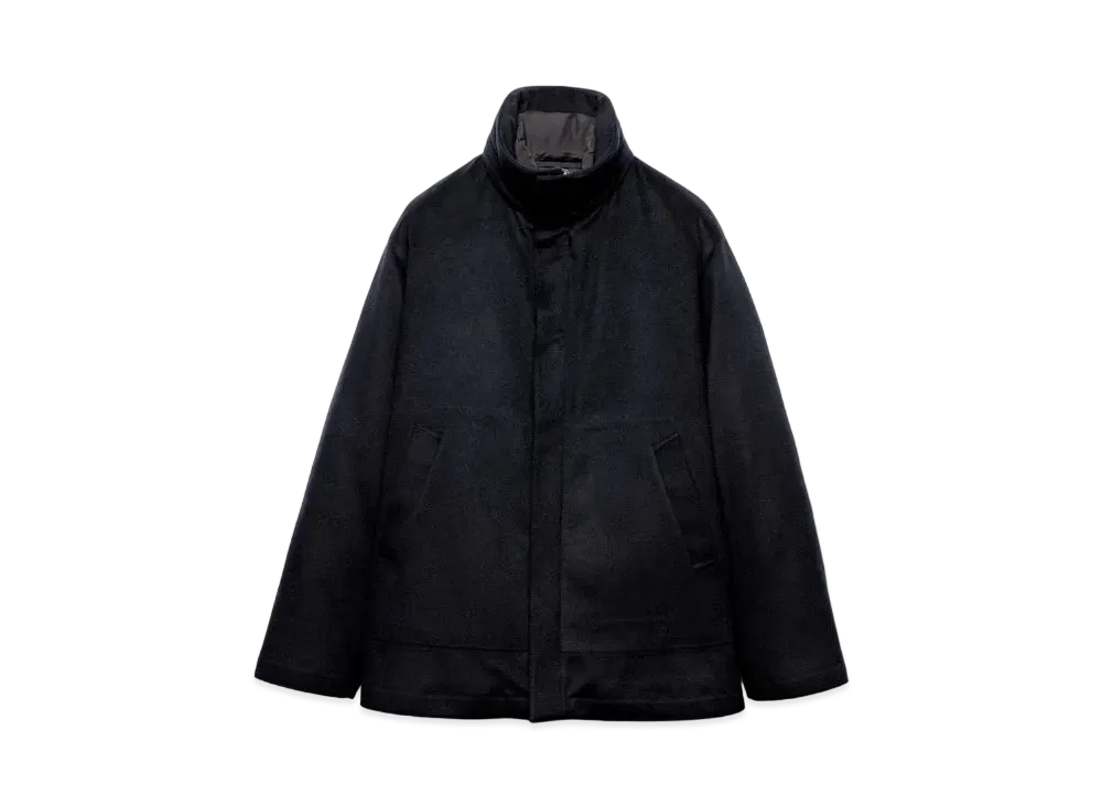 PRADA Men's Medium-Weight Cashmere Down Jacket "Navy"