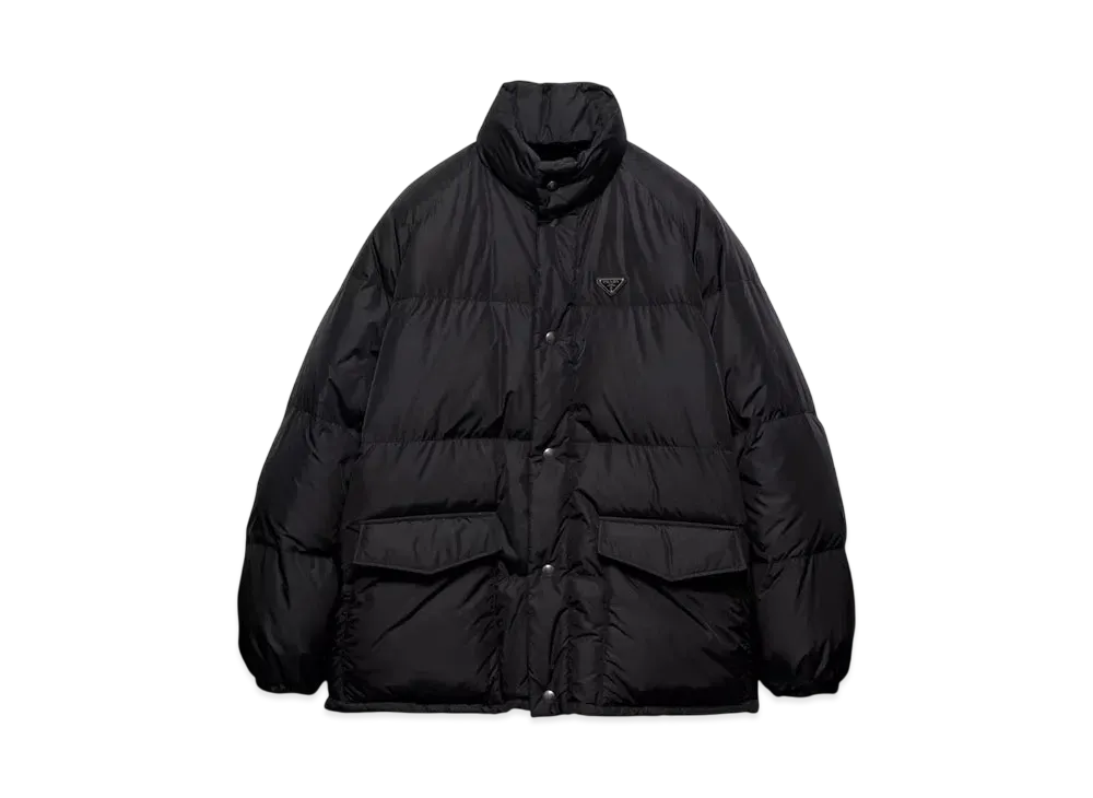 PRADA Men's Re-Nylon Long Down Jacket "Black"