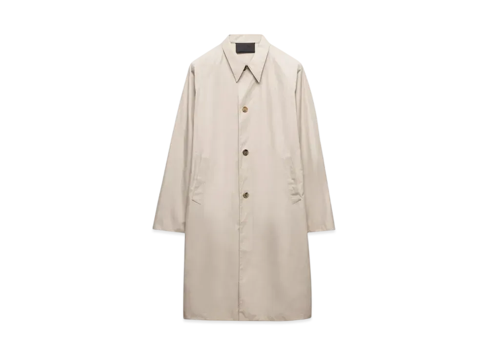 PRADA Men's Cotton Blend Coat "Ivory"