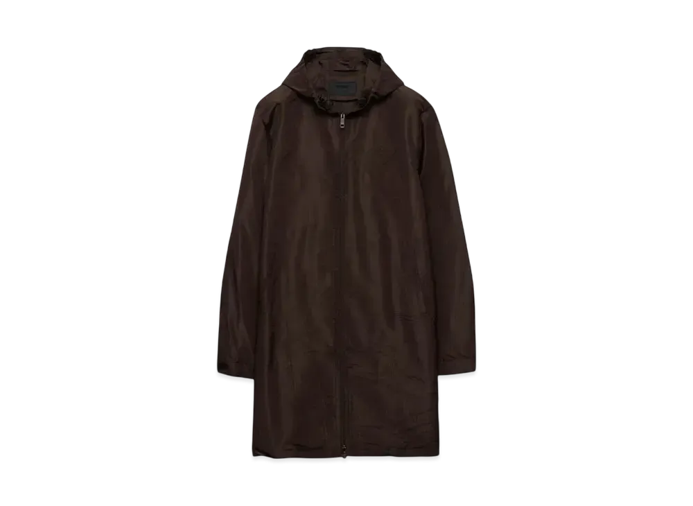 PRADA Men's Silk Overcoat "Dark Brown"