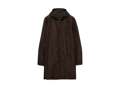 PRADA Men's Silk Overcoat "Dark Brown"
