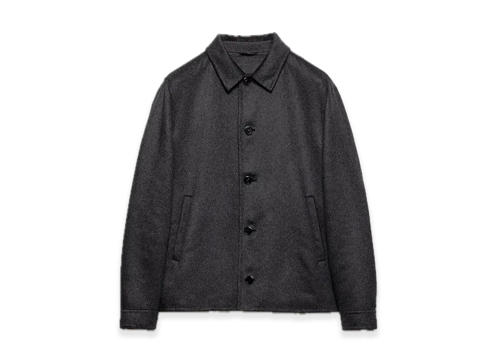 PRADA Cashmere Blouson Jacket "Dark Gray"