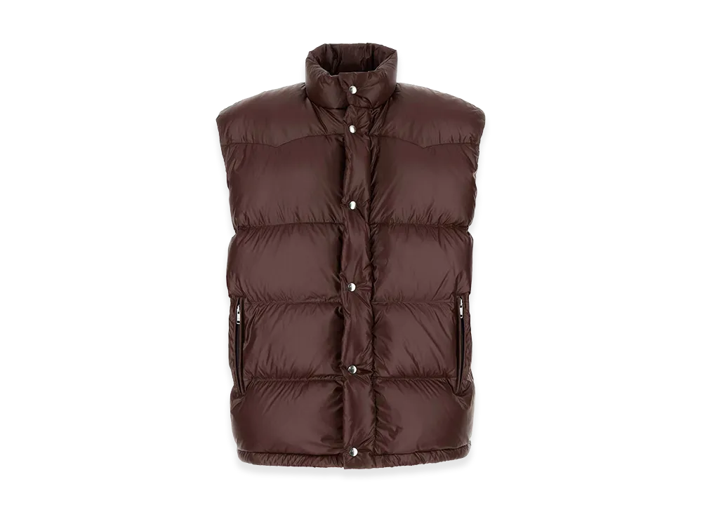 PRADA Chocolate Re-Nylon Sleeveless Down Jacket "Brown"