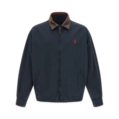PRADA Leather Collar Jacket "Blue"