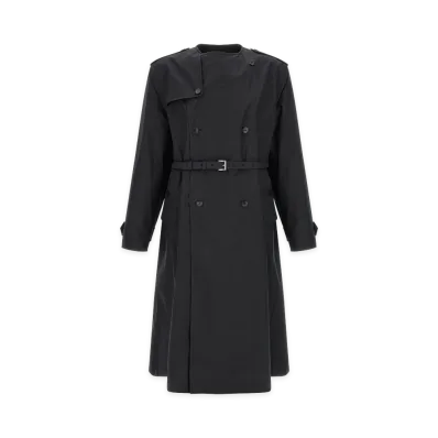 PRADA Double-Breasted Trench Coat "Black"