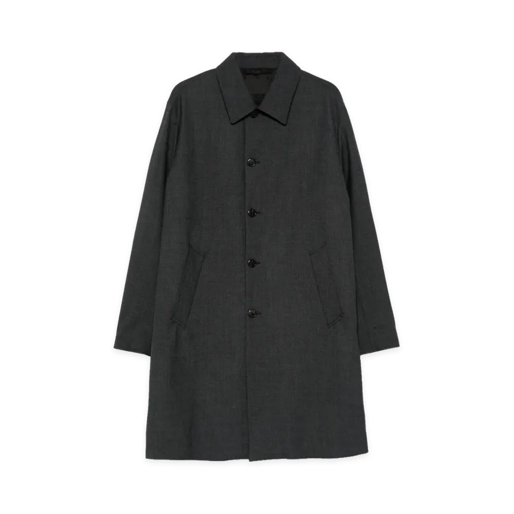 PRADA Technical Wool Coat "Anthracite Gray"
