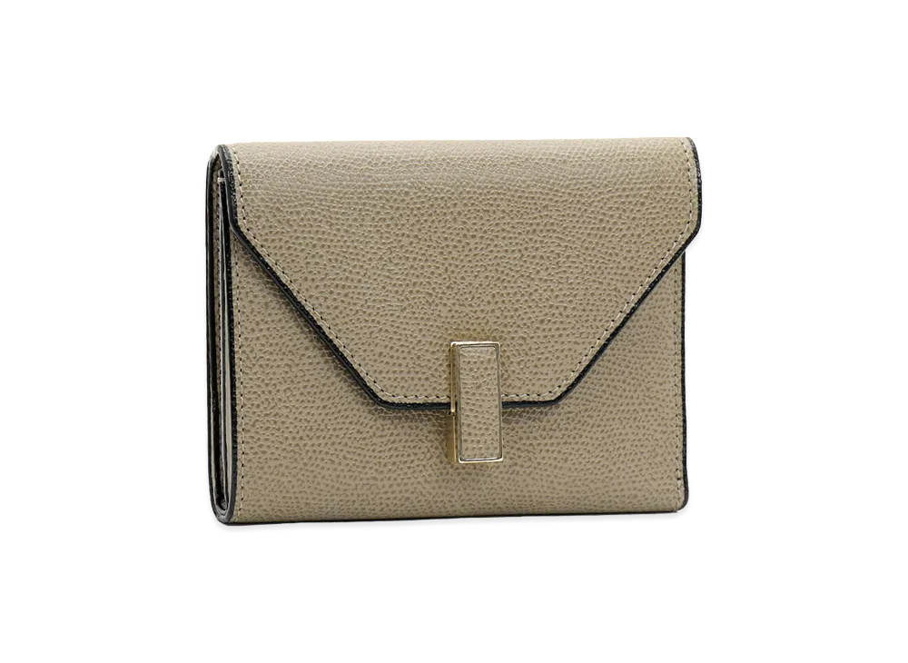 Valextra Women's Iside Bi-Fold Wallet "Oyster Gray"