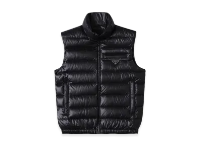 PRADA Triangle Logo Goose Down Vest "Black"