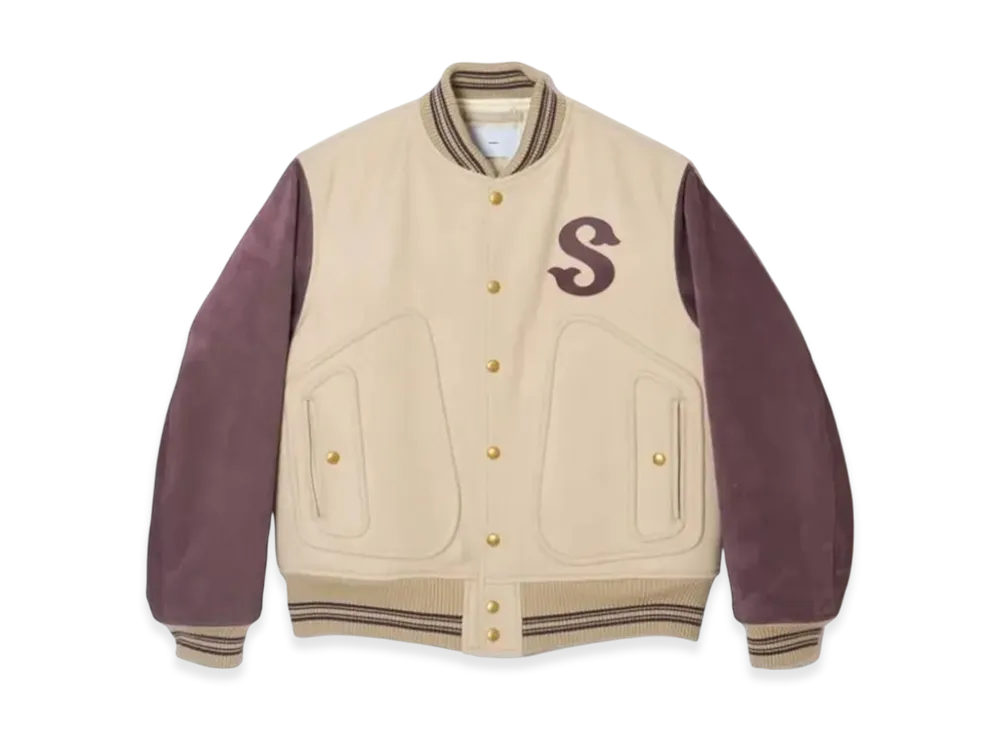 SUGARHILL Leather Studium Jacket "Beige/Purple"