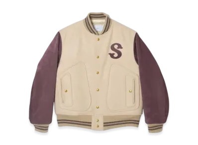 SUGARHILL Leather Studium Jacket "Beige/Purple"