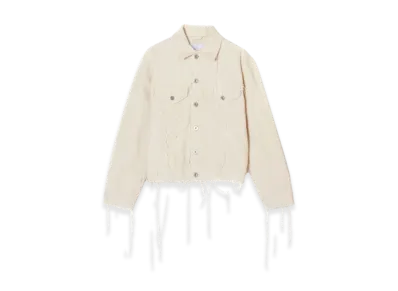 SUGARHILL Raw-Edge Canvas Denim Jacket Type3 "Ivory White"