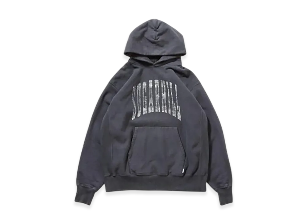 SUGARHILL College Print Hoodie "Aged Black"