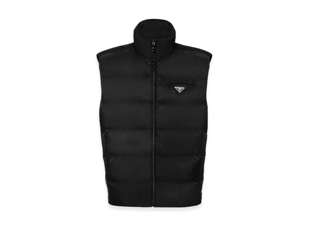 PRADA Triangle Logo Down Vest "Black"
