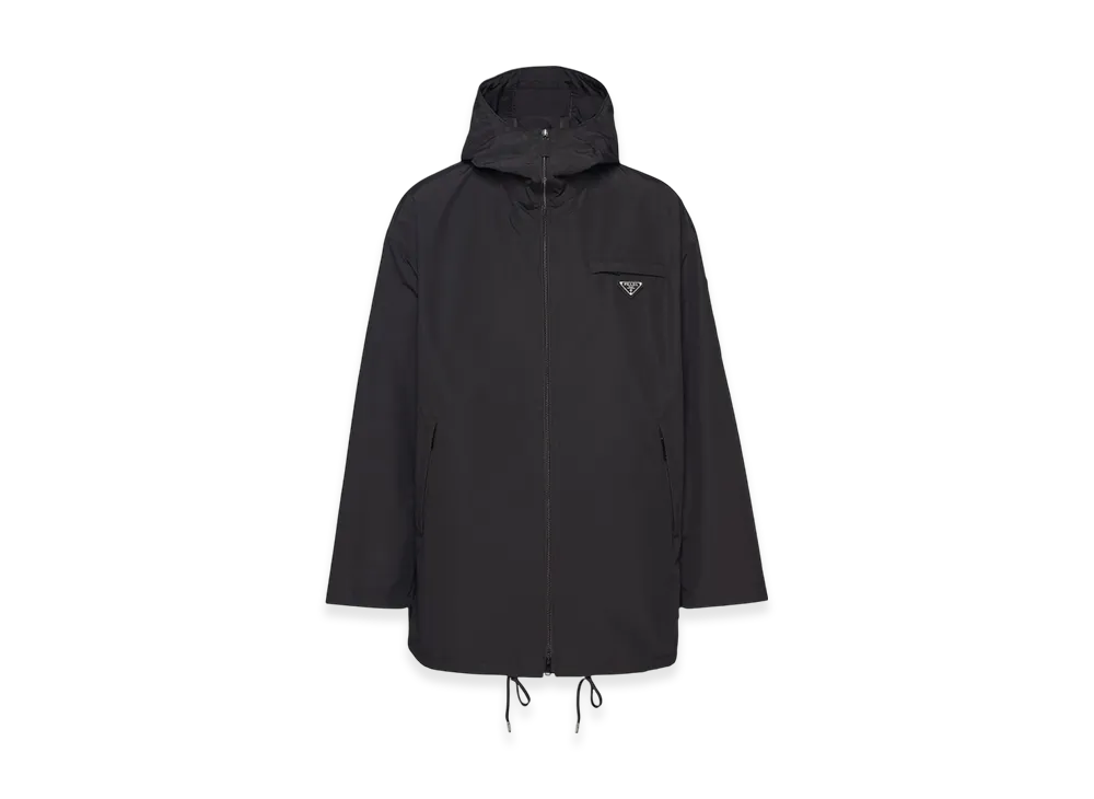 PRADA Technical Poplin Raincoat "Black"